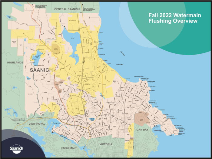 Fall 2022 Water main flushing map